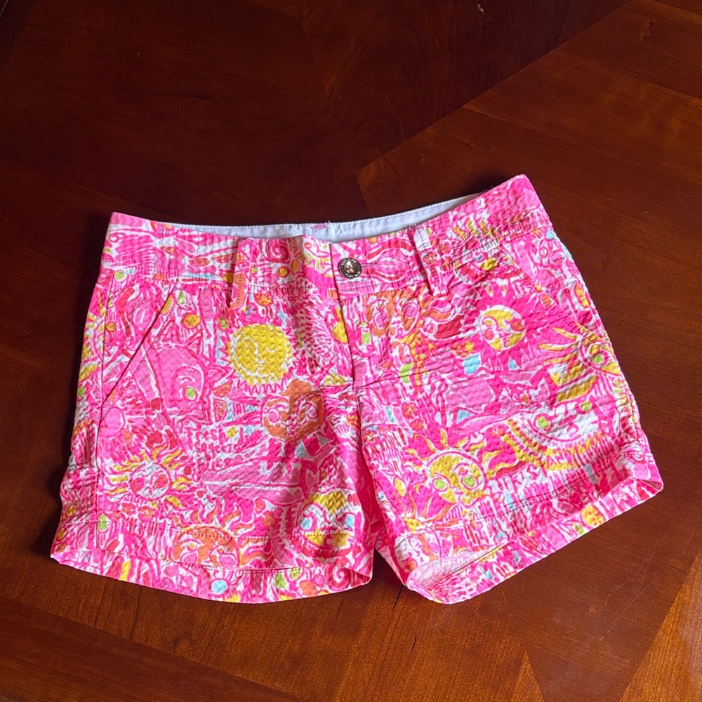 Lilly Pulitzer Pink and Yellow Patterned Women Shorts
